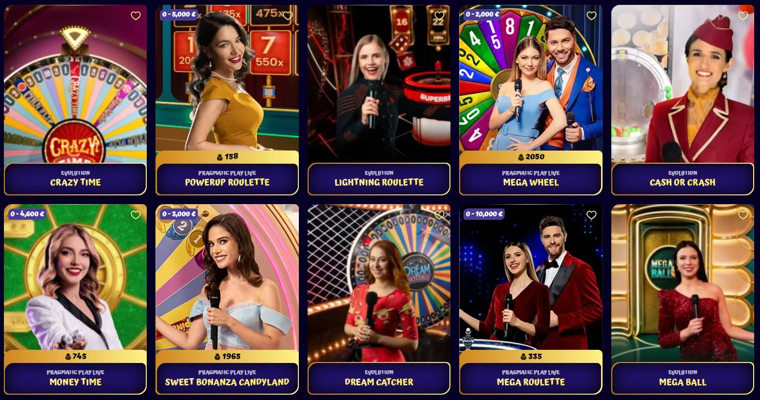 najboljši online casino Igre v živo