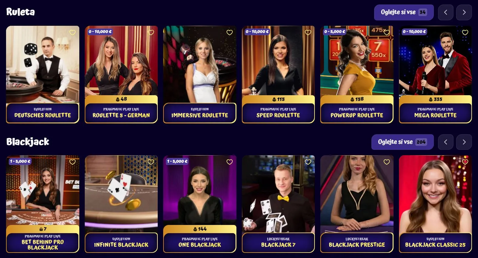 najboljši online casino Namizne igre